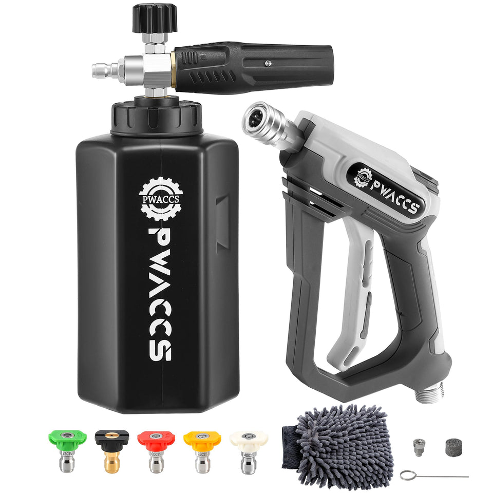 PWACCS foam gun assembly for reliable car washing