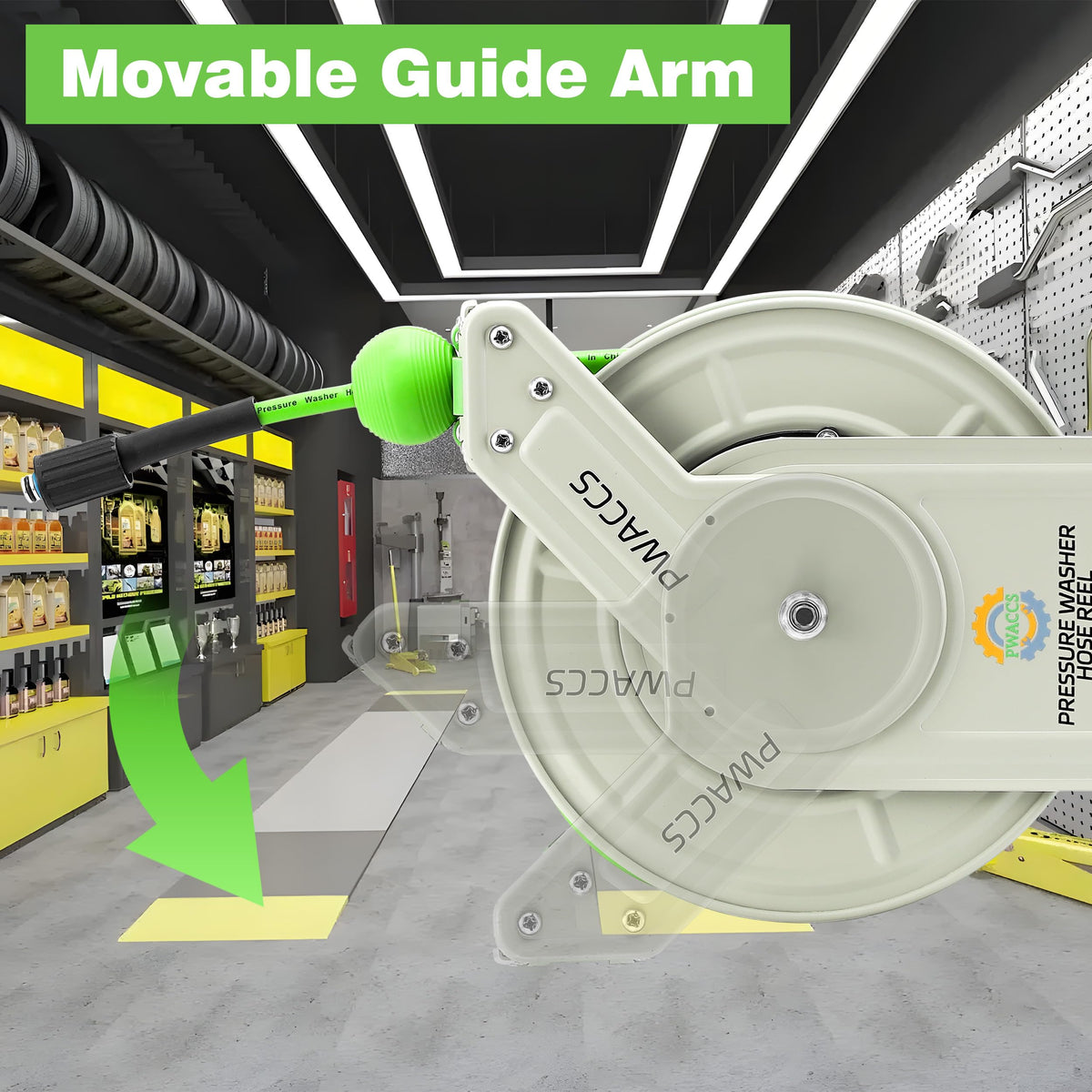 PWACCS hose guide roller guiding hose to prevent wear