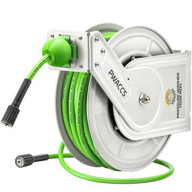 PWACCS retractable hose reel 60ft steel construction for heavy duty use