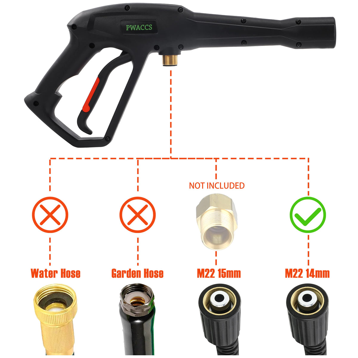 PWACCS 16-inch spray wand extends reach to tough spots.
