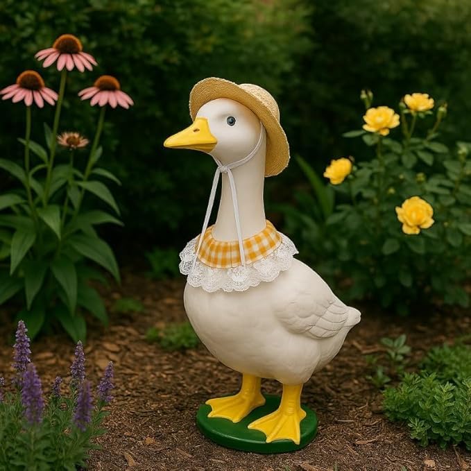 Pwefopessc goose outfit porch goose costume on lawn decor.