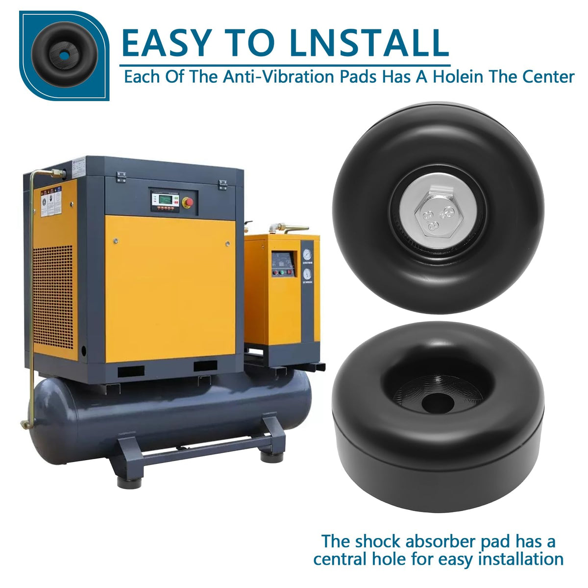 PWEOW rubber foot with screw kit attached for quick installation