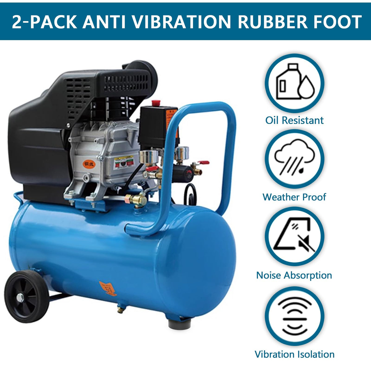 PWEOW 4-pack rubber feet stabilizing multiple machines on surfaces