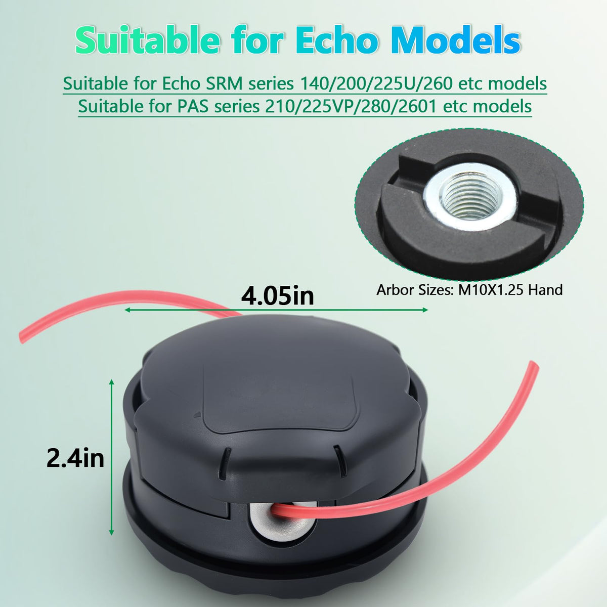 PWEOW SRM-225 trimmer head installation and setup on compatible trimmers