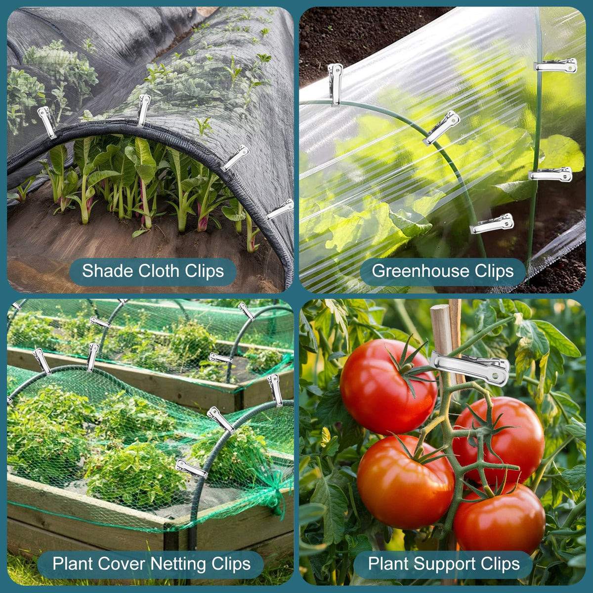 Pwfkgo versatile clip for hoops, poles, and garden supports.
