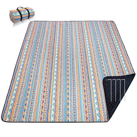 PY SUPER MODE picnic blanket folded in orange boho style for easy carrying on trips