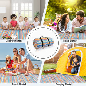 PY SUPER MODE picnic blanket in outdoor setting at a park or concert