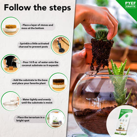PYEF CRAFTS DIY Terrarium Kit layering materials for clean, accurate arrangement