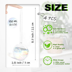 Pynqdfu clear glass self-watering globe maintains soil moisture automatically.