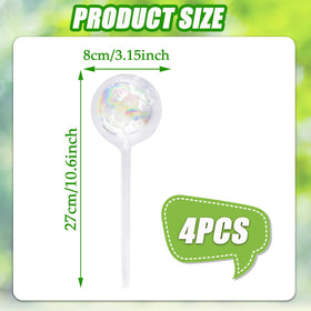 Pynqdfu crystal clear glass watering globes closeup, showcasing clean design for steady hydration.