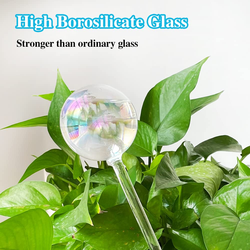 Pynqdfu iridescent glass watering bulbs add charm to indoor plants