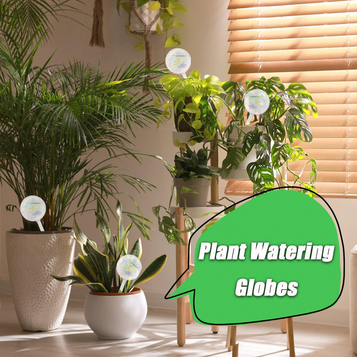 Pynqdfu hanging basket watering globes, designed for stylish outdoor displays.
