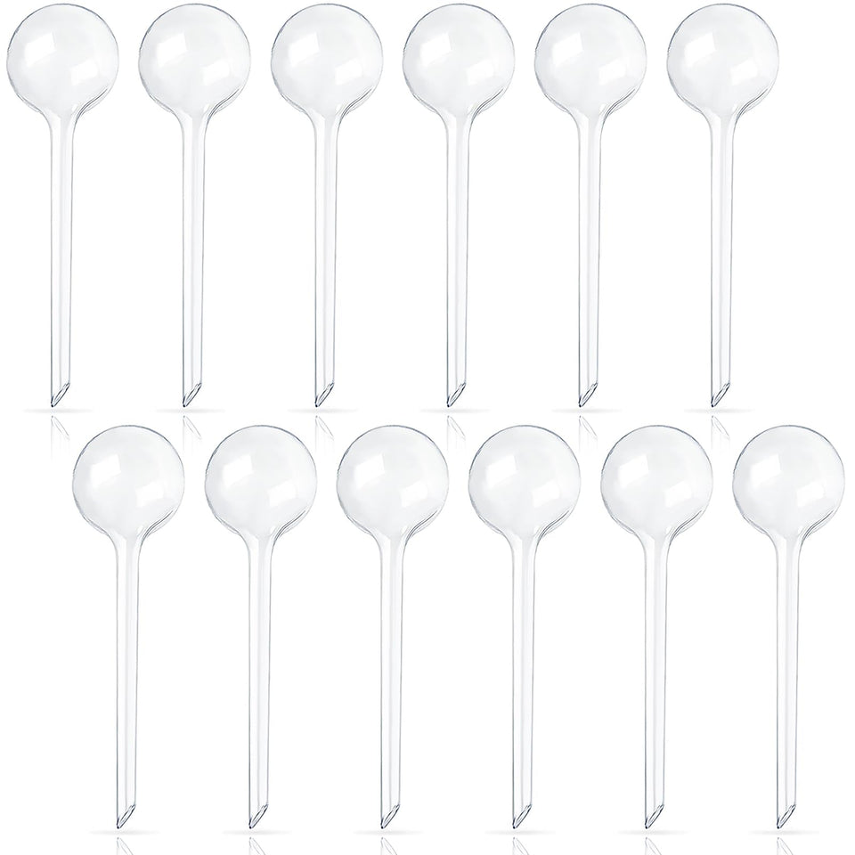 Pynqdfu self-watering bulbs with clear body for easy water level checks.