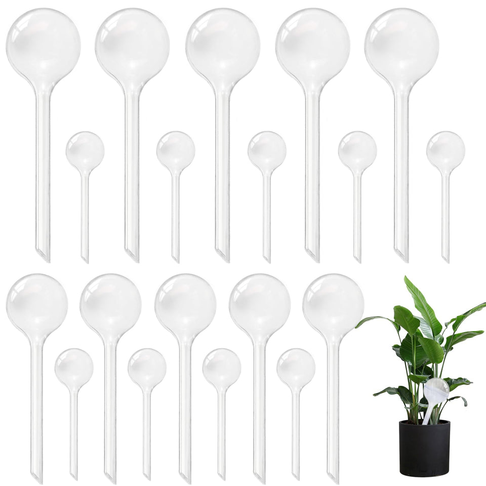 Pynqdfu clear watering globe package content, 20 bulbs for versatile plant care.