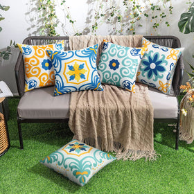 Pyonic farmhouse-style pillow cover brightening living spaces and patios