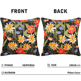 Pyonic floral outdoor pillow 18x18 inches adds color to patio furniture.