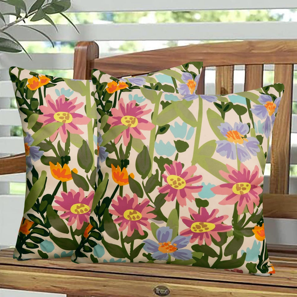 Pyonic outdoor waterproof pillow cover 18x18 protects patio cushions from splashes.