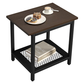 PyraLine 2-tier outdoor side table, durable and weather-resistant, ideal for drinks and plants outdoors.