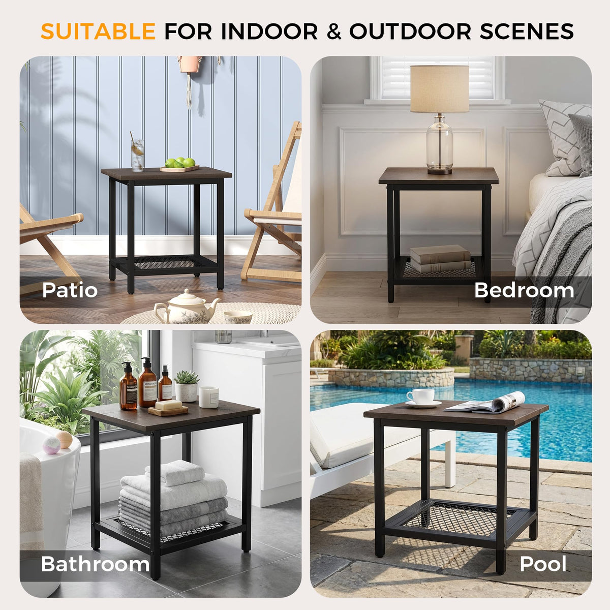 PyraLine lower shelf holds up to 100 lbs for extra storage.
