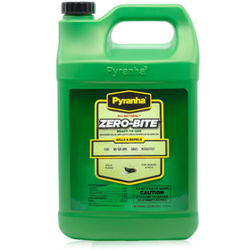 Pyranha Zero-Bite fly spray in a green bottle protects horses and pets.