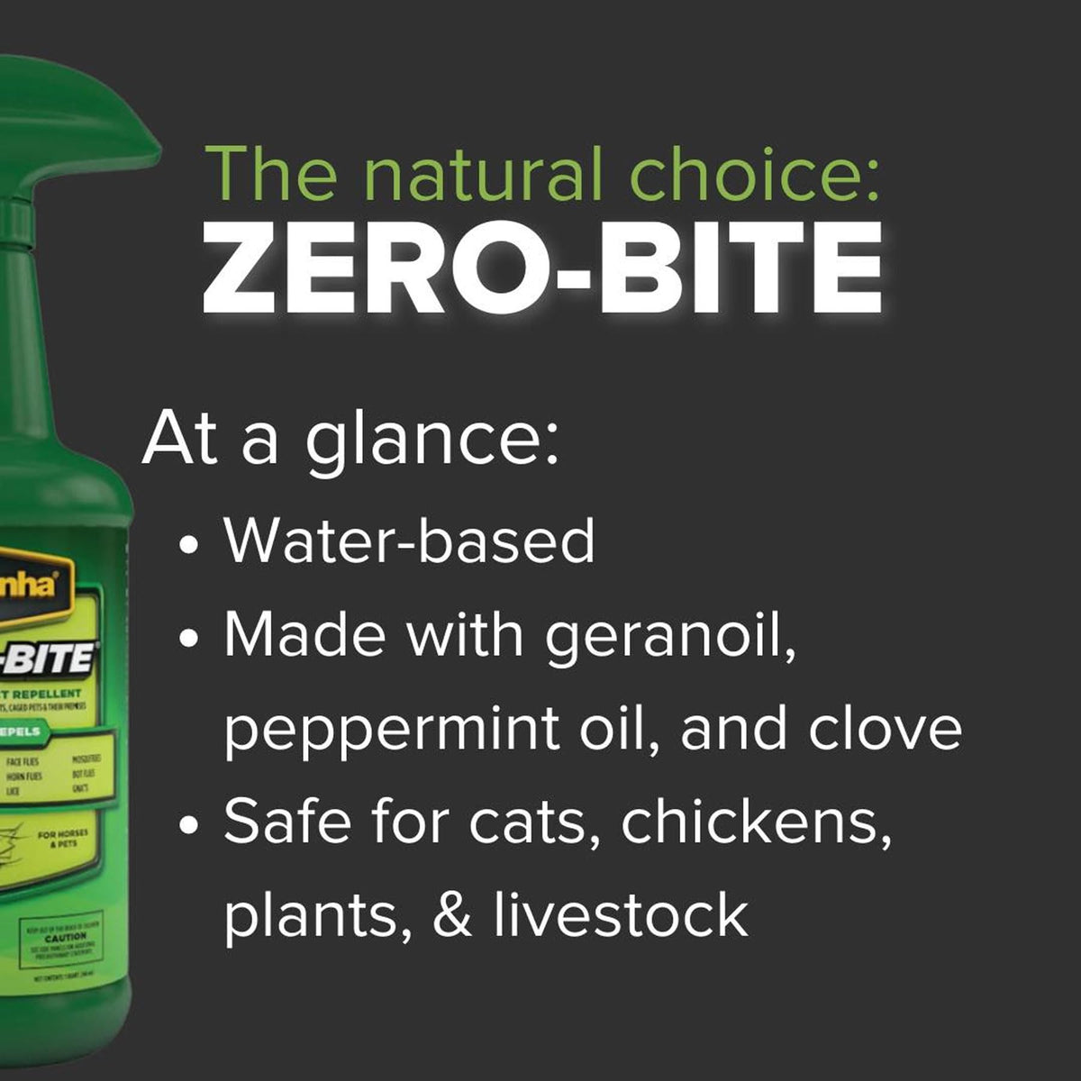 Pyranha Zero-Bite gallon size pack for large stables and outdoor control.