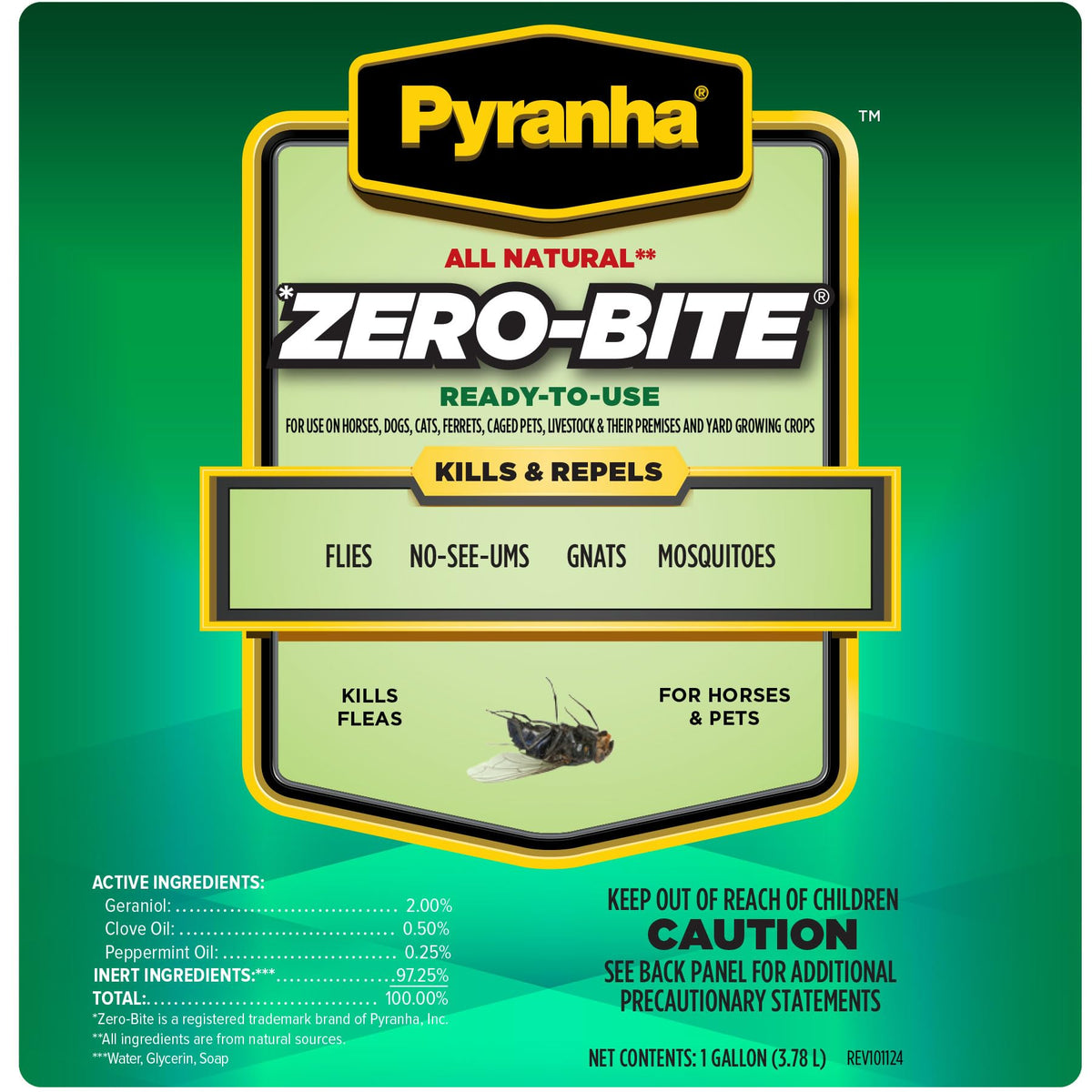 Pyranha Zero-Bite is sprayed on a horse to deter flies.