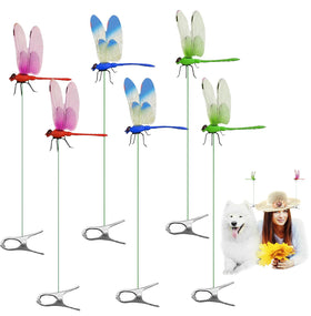PYSUG dragonfly clips 6-pack adds color to garden decor