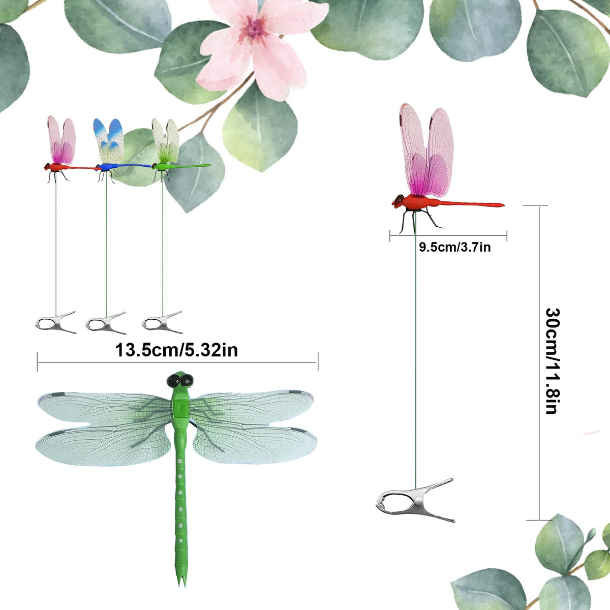 PYSUG dragonfly clips with pre-glued pole offer quick, tool-free setup.