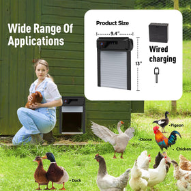 PYUNZGO weatherproof coop door built for cold and hot conditions.