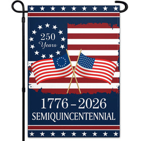 Pziauot 250th Anniversary America Garden Flag front view with vibrant outdoor colors.