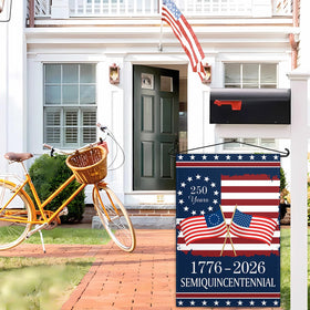 Pziauot 250th Anniversary America Garden Flag outdoor display for yards.