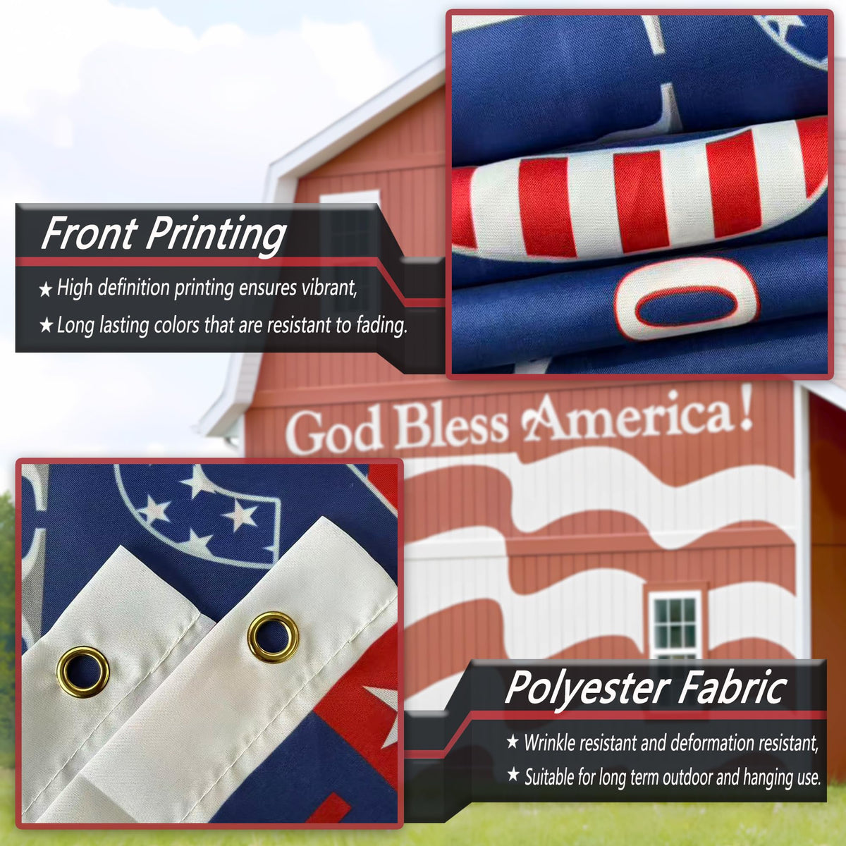 Pziauot patriotic bunting is UV resistant and windproof for outdoor celebration displays