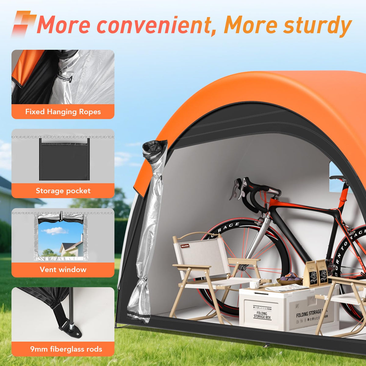 PZT Spacious interior fits two bikes or one electric bicycle