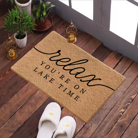 Qabliqo Lake House Door Mat indoor-outdoor design blends with porch decor.