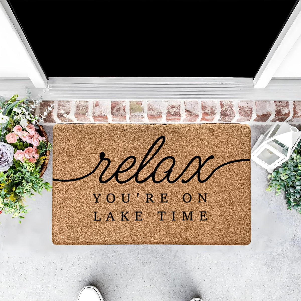 Qabliqo Lake House Door Mat moisture and dirt capture for indoor outdoor use.
