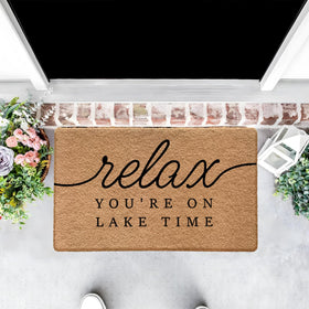 Qabliqo Lake House Door Mat moisture and dirt capture for indoor outdoor use.