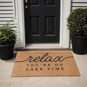 Qabliqo Lake House Door Mat non-slip backing keeps feet safe on any surface.