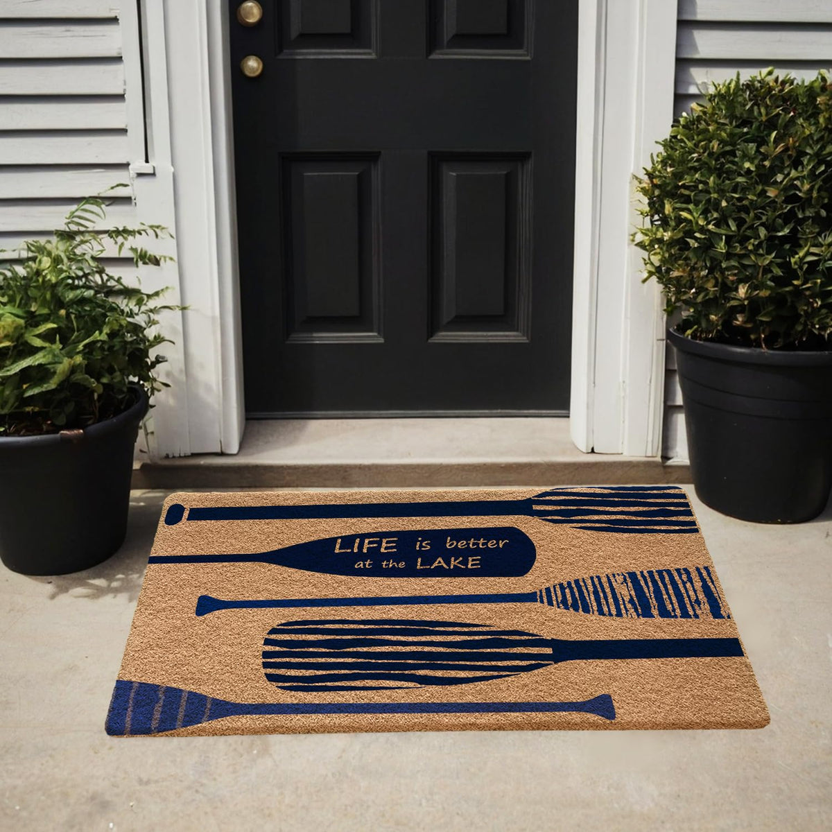 Qabliqo welcome design entrance mat enhances entry with inviting lake vibes