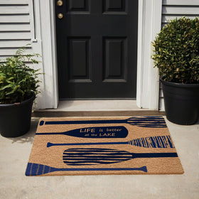 Qabliqo welcome design entrance mat enhances entry with inviting lake vibes