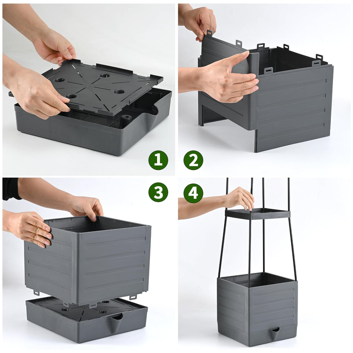 Qaobo adjustable height connectors let you customize bed height for different plants.
