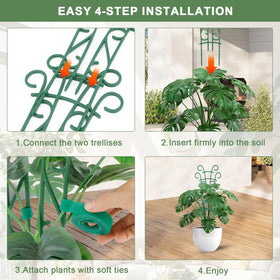 Qaobo decorative indoor-outdoor trellis enhances plant display.