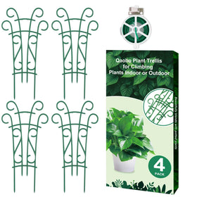 Qaobo plant trellis 4-pack provides sturdy stackable support for potted climbers.