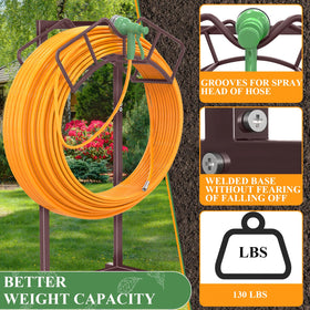 Sturdy base with extended spikes provides stable outdoor mounting.
