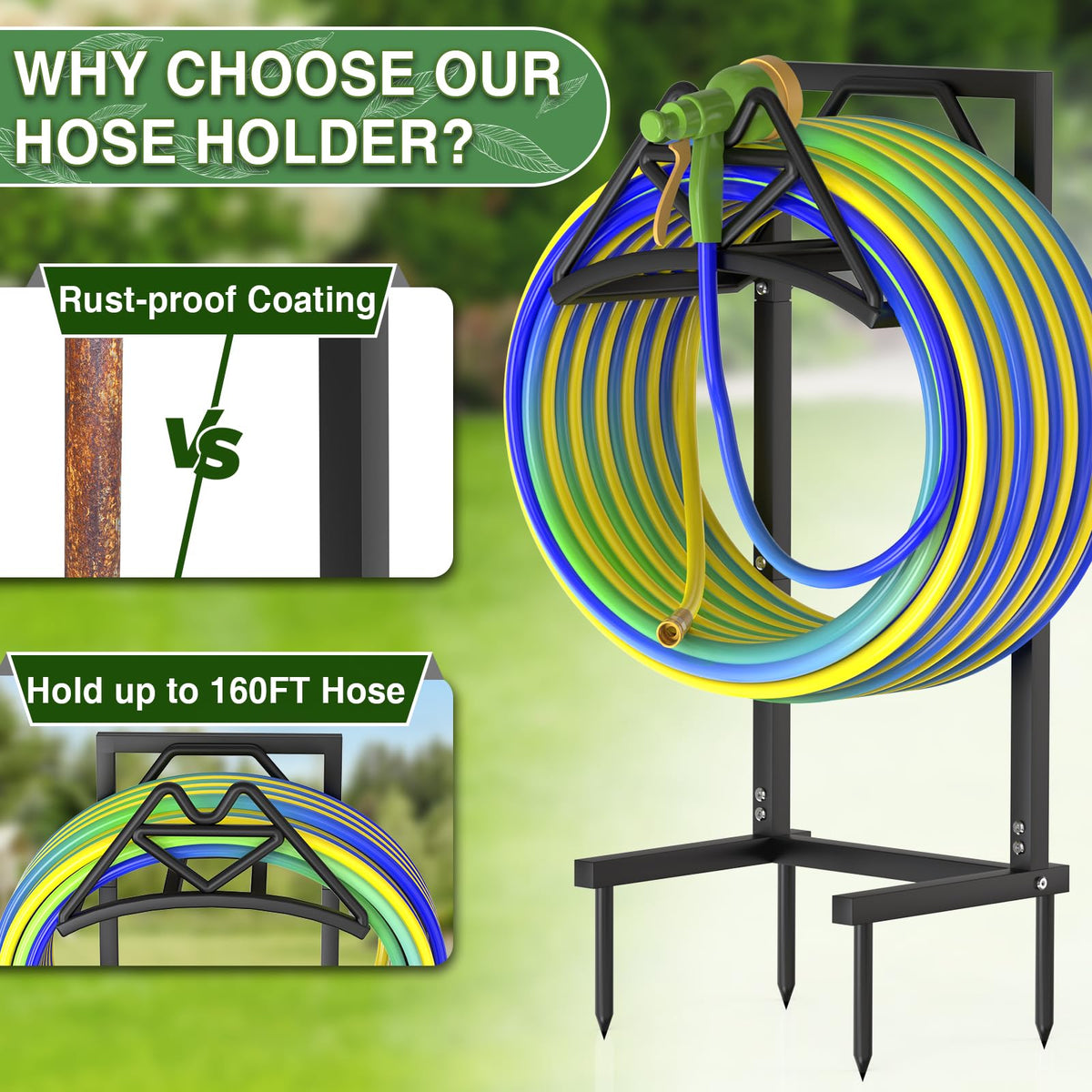 Qatsrin curved head prevents tangles, keeping hoses neat after watering sessions