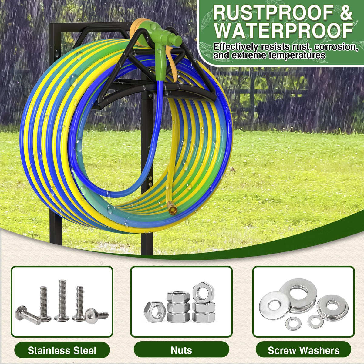 Qatsrin 45-inch height reduces back strain during hose handling
