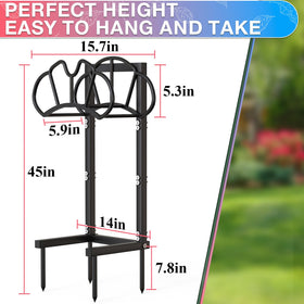 Qatsrin 160-foot capacity holder keeps long hoses organized and tidy.