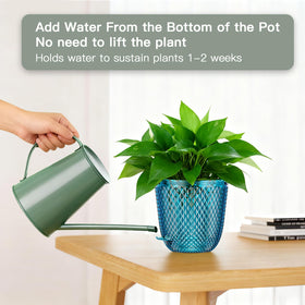 QCQHDU 2-pack Klein Blue planters ideal for compact spaces.
