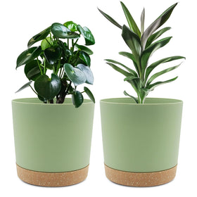 QCQHDU 8-inch plant pot with drainage holes for tidy watering