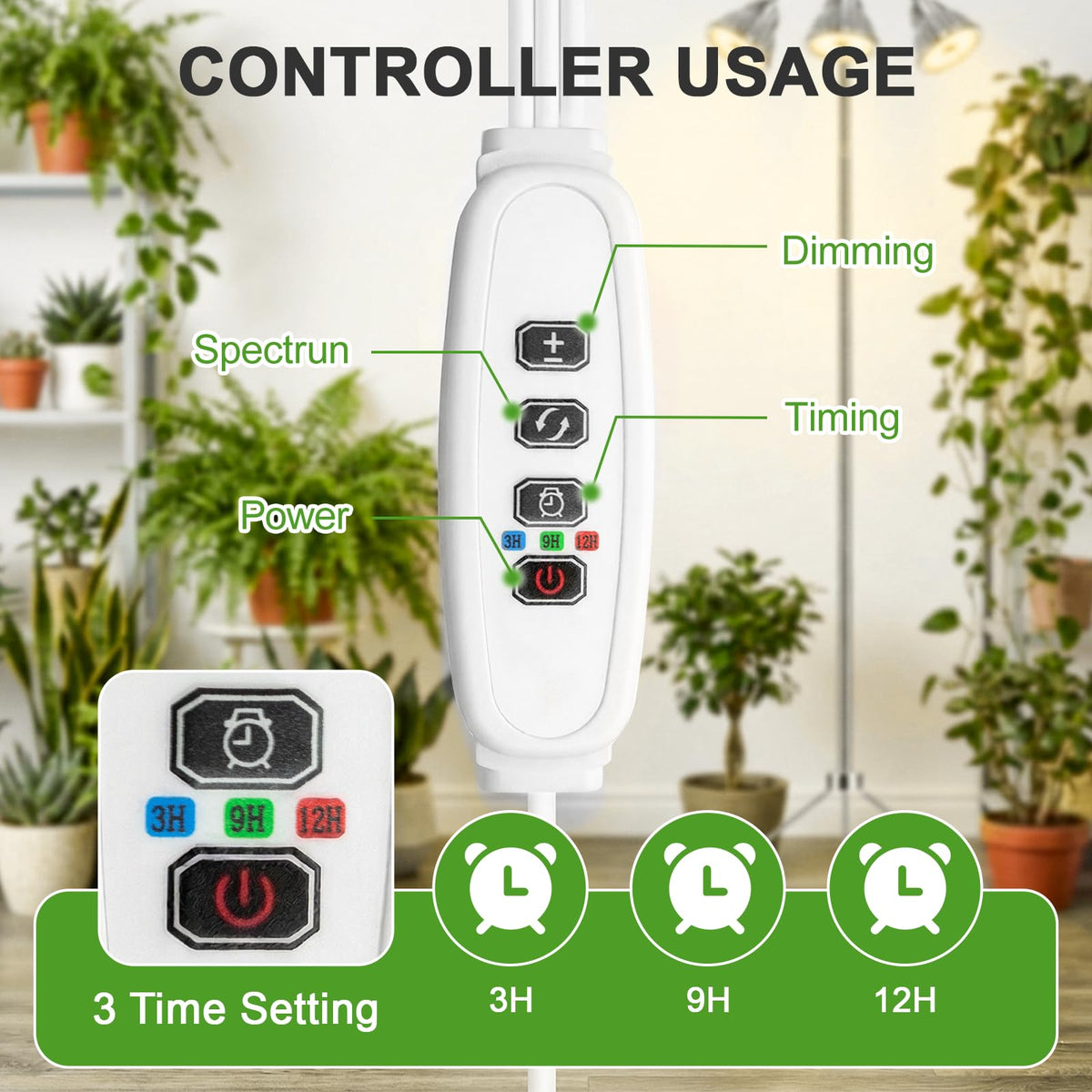 QCQHDU auto-timer feature 3/9/12 hours saves energy and fits routines.