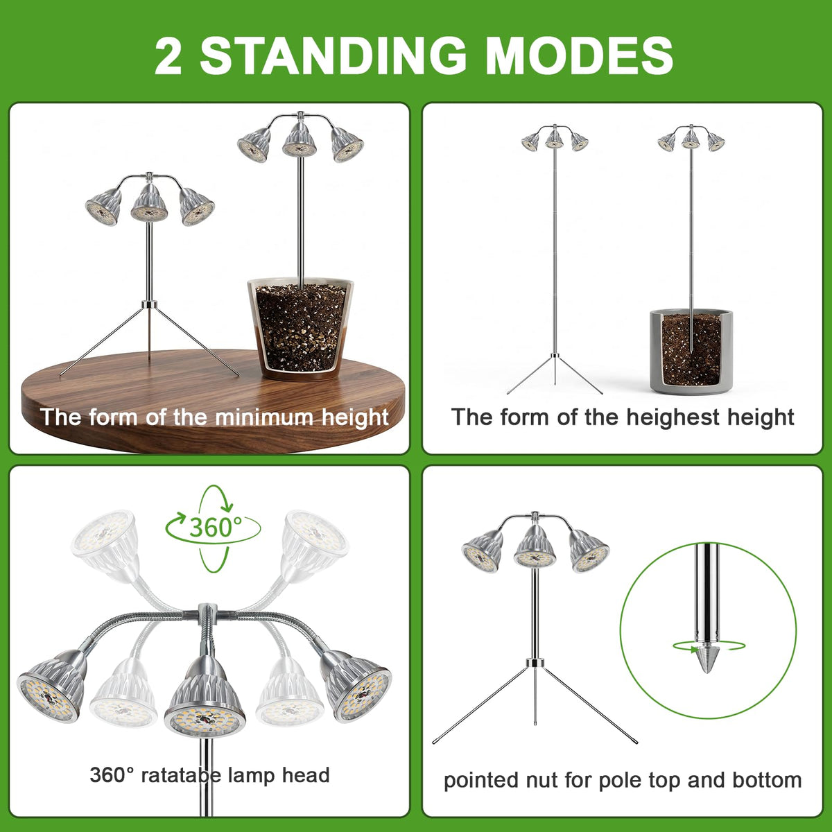 QCQHDU durable aluminum lamp head delivers better heat management and longevity.
